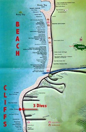 negril jamaica map. Map of Negril
